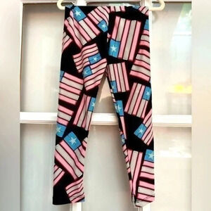 LuLaRoe American Flag USA Leggings Kids Youth Size S/M 2T - 4T